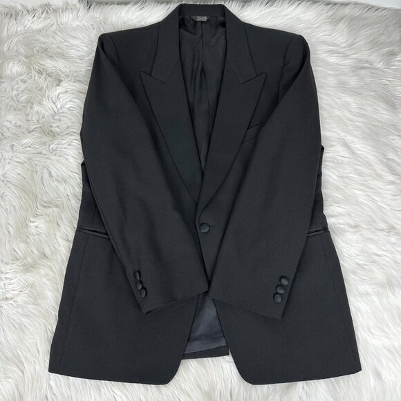 After Six Men's Black Formal One Button Minimalist Tuxedo Prom Suit Coat 41 S - Picture 2 of 10